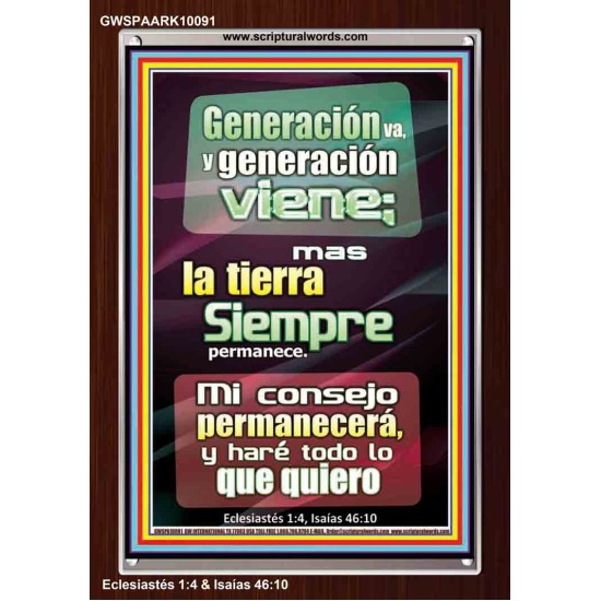 Generación va, y generación viene   Marco Decoración bíblica   (GWSPAARK10091)   