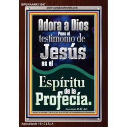 el Testimonio de Jesús es el Espíritu de Profecía   Letreros enmarcados en madera de las Escrituras   (GWSPAARK11067)   