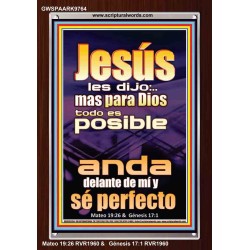 con Dios todo es posible camina en el y se perfecto   Cartel cristiano contemporáneo   (GWSPAARK9764)   "25x33"