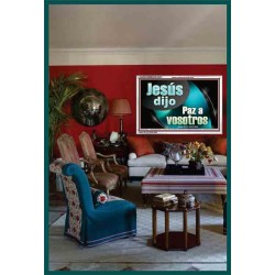 Jesús dijo Paz a vosotros   Arte de la pared del marco cristiano   (GWSPAARMOUR10822)   