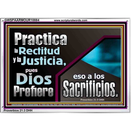 Practica la Rectitud y la Justicia   Retrato de las Escrituras   (GWSPAARMOUR10884)   
