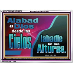 Alabad a Dios desde los Cielos;   Marco de vidrio acrílico de pinturas bíblicas   (GWSPAARMOUR11076)   