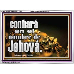 confiará en el nombre de Jehová.   Cartel cristiano contemporáneo   (GWSPAARMOUR11165)   