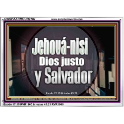 Jehová-nisi, Dios justo y Salvador   Versículo de la Biblia enmarcado   (GWSPAARMOUR9787)   