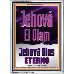 Jehová El Olam Jehová Dios eterno     Carteles con marco de madera de las Escrituras   (GWSPAARMOUR10104)   