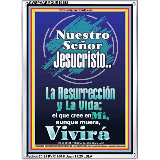 JesuCristo La Resurrección y La Vida   Cartel cristiano contemporáneo   (GWSPAARMOUR10158)   