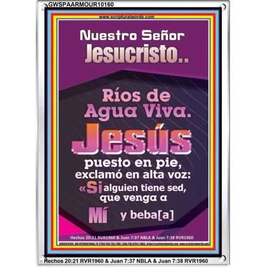 JesuCristo Ríos de Agua Viva   Marco de arte de las escrituras   (GWSPAARMOUR10160)   