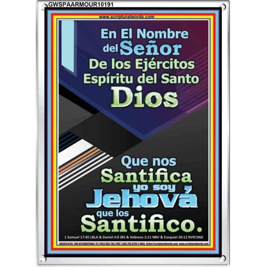 Santo El Santificador   Cartel cristiano contemporáneo   (GWSPAARMOUR10191)   