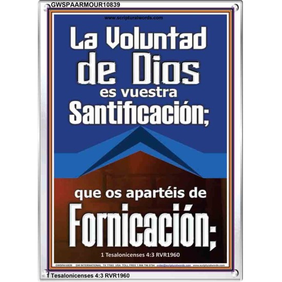 Huye de la fornicación   Marco Decoración bíblica   (GWSPAARMOUR10839)   
