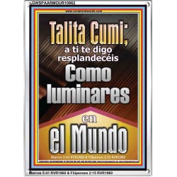 Talitha Cumi brilla como luces en el mundo   Versículos de la Biblia   (GWSPAARMOUR10962)   