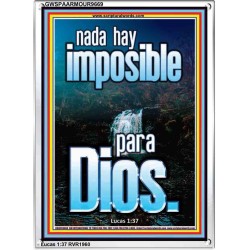 nada hay imposible para Dios   Marco de verso de la Biblia para el hogar   (GWSPAARMOUR9669)   