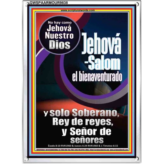 Jehová-Salom   Decoración de la pared de la habitación de invitados enmarcada   (GWSPAARMOUR9838)   