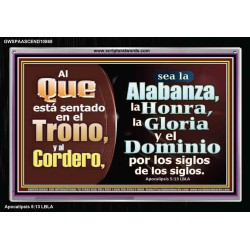 Alabanza, Honor, Gloria y Dominio Al Cordero de Dios   pinturas cristianas   (GWSPAASCEND10868)   "33X25"