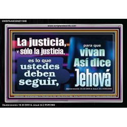 La justicia, y sólo la justicia   Versículos de la Biblia Arte de la pared Marco de vidrio acrílico   (GWSPAASCEND11008)   