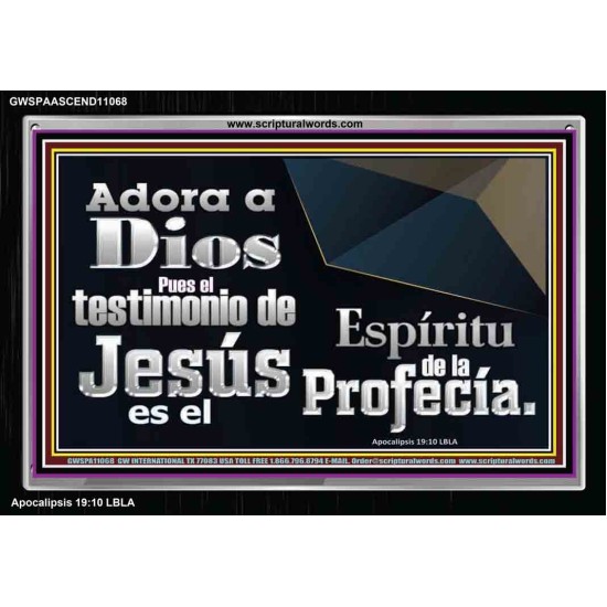 el Testimonio de Jesús es el Espíritu de la Profecía   Arte de las Escrituras con marco de vidrio acrílico   (GWSPAASCEND11068)   