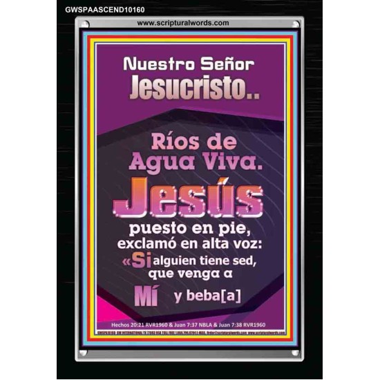 JesuCristo Ríos de Agua Viva   Marco de arte de las escrituras   (GWSPAASCEND10160)   