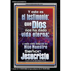 La vida eterna está en Cristo Jesús   Arte de pared religioso enmarcado   (GWSPAASCEND9784)   "25x33"