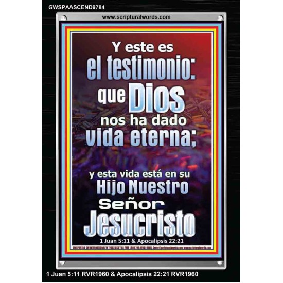 La vida eterna está en Cristo Jesús   Arte de pared religioso enmarcado   (GWSPAASCEND9784)   