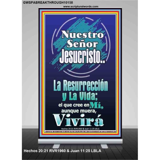 JesuCristo La Resurrección y La Vida   Cartel cristiano contemporáneo   (GWSPABREAKTHROUGH10158)   