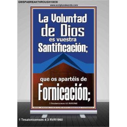 Huye de la fornicación   Marco Decoración bíblica   (GWSPABREAKTHROUGH10839)   "5x34"