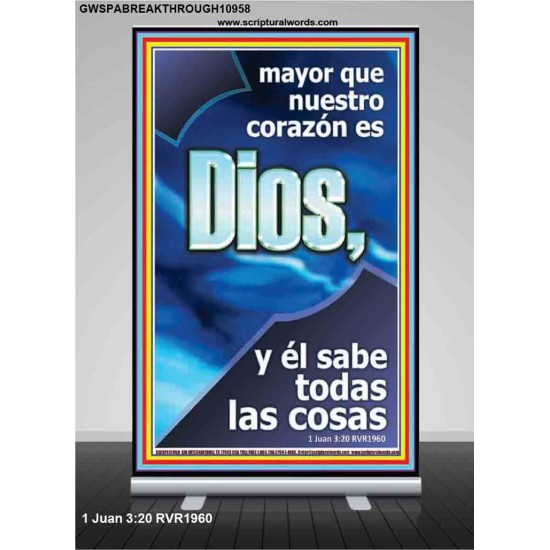 mayor que nuestro corazón es Dios   Versículo de la Biblia   (GWSPABREAKTHROUGH10958)   