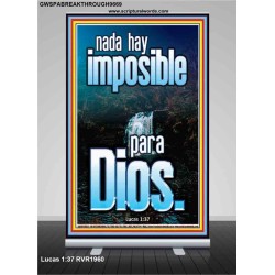 nada hay imposible para Dios   Marco de verso de la Biblia para el hogar   (GWSPABREAKTHROUGH9669)   "5x34"
