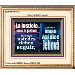 La justicia, y sólo la justicia   Versículos de la Biblia Arte de la pared Marco de vidrio acrílico   (GWSPACOV11008)   