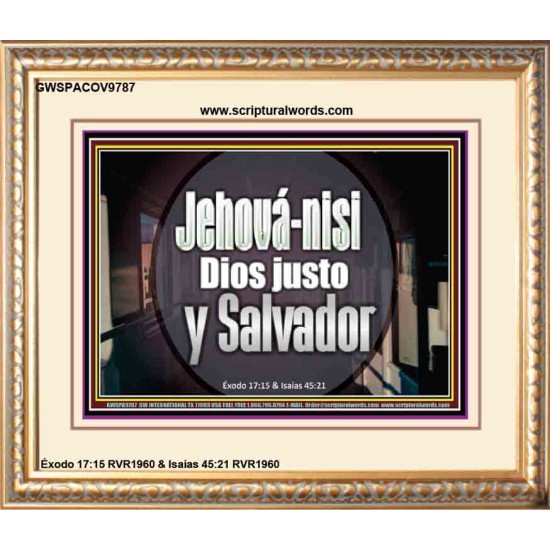 Jehová-nisi, Dios justo y Salvador   Versículo de la Biblia enmarcado   (GWSPACOV9787)   