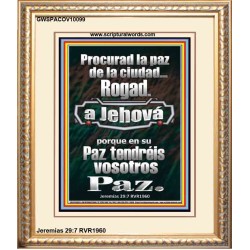 en su Paz tendréis Paz   Letreros con marco de madera de las Escrituras   (GWSPACOV10099)   "18x23"