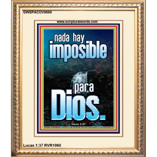 nada hay imposible para Dios   Marco de verso de la Biblia para el hogar   (GWSPACOV9669)   