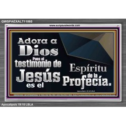 el Testimonio de Jesús es el Espíritu de la Profecía   Arte de las Escrituras con marco de vidrio acrílico   (GWSPAEXALT11068)   