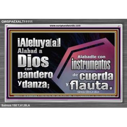 Alabad a Jehová con pandereta, danza, instrumentos de cuerda y flauta   Versículos de la Biblia Póster   (GWSPAEXALT11111)   