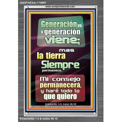Generación va, y generación viene   Marco Decoración bíblica   (GWSPAEXALT10091)   "25x33"