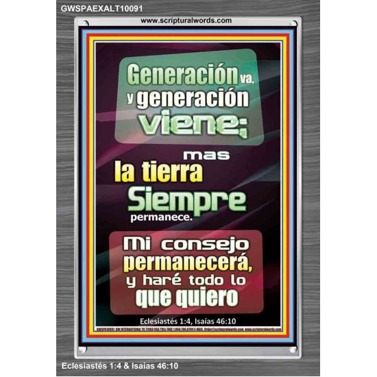 Generación va, y generación viene   Marco Decoración bíblica   (GWSPAEXALT10091)   