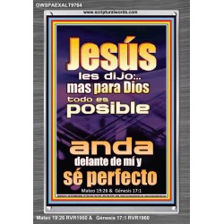 con Dios todo es posible camina en el y se perfecto   Cartel cristiano contemporáneo   (GWSPAEXALT9764)   "25x33"
