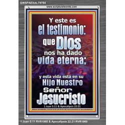 La vida eterna está en Cristo Jesús   Arte de pared religioso enmarcado   (GWSPAEXALT9784)   "25x33"