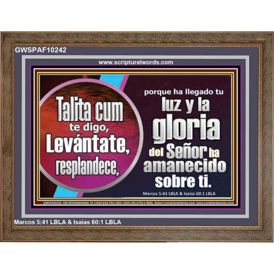 Talita Cumi levántate y brilla   Arte de pared bíblico de marco grande   (GWSPAF10242)   