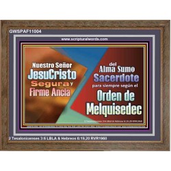 Firme Ancla del Alma Sumo Sacerdote para siempre   Marco de vidrio acrílico de arte bíblico   (GWSPAF11004)   "45X33"