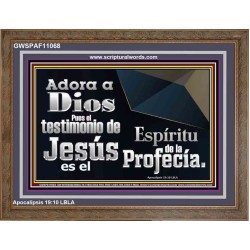 el Testimonio de Jesús es el Espíritu de la Profecía   Arte de las Escrituras con marco de vidrio acrílico   (GWSPAF11068)   