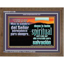 La Palabra de Dios mejor Leche Espiritua   Versculo bblico alentador enmarcado   (GWSPAF11156)   
