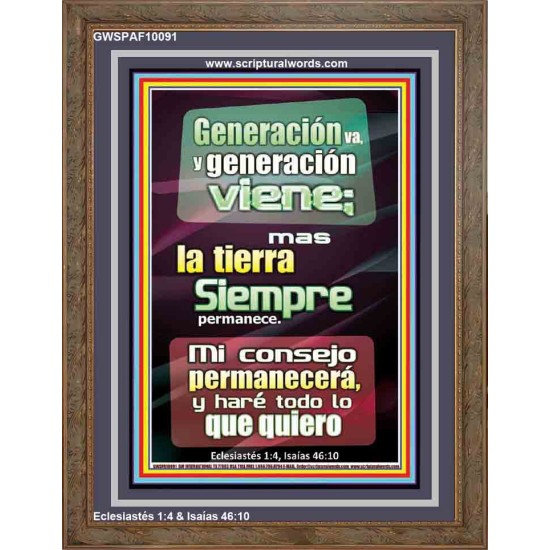 Generación va, y generación viene   Marco Decoración bíblica   (GWSPAF10091)   