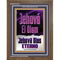 Jehová El Olam Jehová Dios eterno     Carteles con marco de madera de las Escrituras   (GWSPAF10104)   