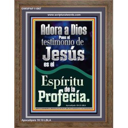 el Testimonio de Jesús es el Espíritu de Profecía   Letreros enmarcados en madera de las Escrituras   (GWSPAF11067)   