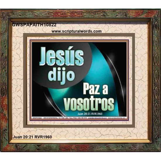 Jesús dijo Paz a vosotros   Arte de la pared del marco cristiano   (GWSPAFAITH10822)   