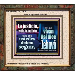 La justicia, y sólo la justicia   Versículos de la Biblia Arte de la pared Marco de vidrio acrílico   (GWSPAFAITH11008)   