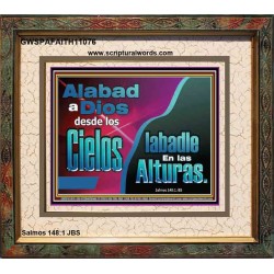 Alabad a Dios desde los Cielos;   Marco de vidrio acrílico de pinturas bíblicas   (GWSPAFAITH11076)   
