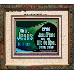 Oh, sí, Jesús te amó   Arte de pared de escritura de marco grande   (GWSPAFAITH11115)   