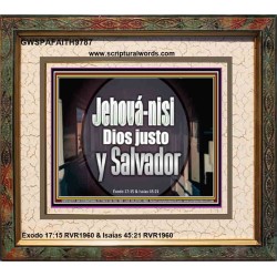 Jehová-nisi, Dios justo y Salvador   Versículo de la Biblia enmarcado   (GWSPAFAITH9787)   