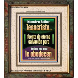 JesuCristo fuente de eterna salvación   Marco de arte de pared cristiano contemporáneo   (GWSPAFAITH10159)   