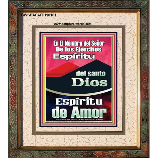 Santo El Espíritu del Amor   Marco de madera del arte de las escrituras   (GWSPAFAITH10181)   